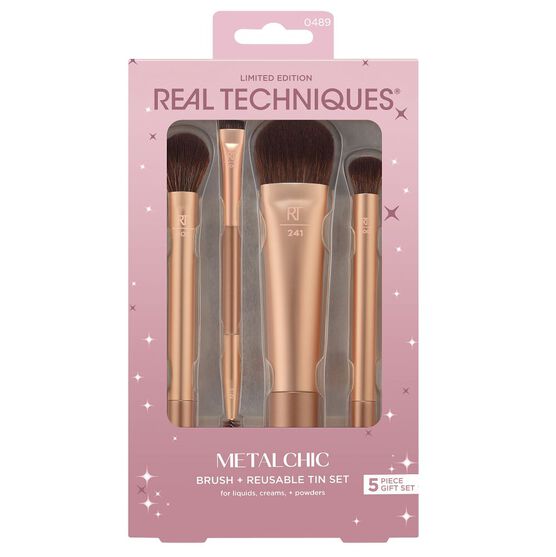 KIT PINC&Eacute;IS MET&Aacute;LICOS + ESTOJO REUTILIZ&Aacute;VEL REAL TECHNIQUES METALCHIC